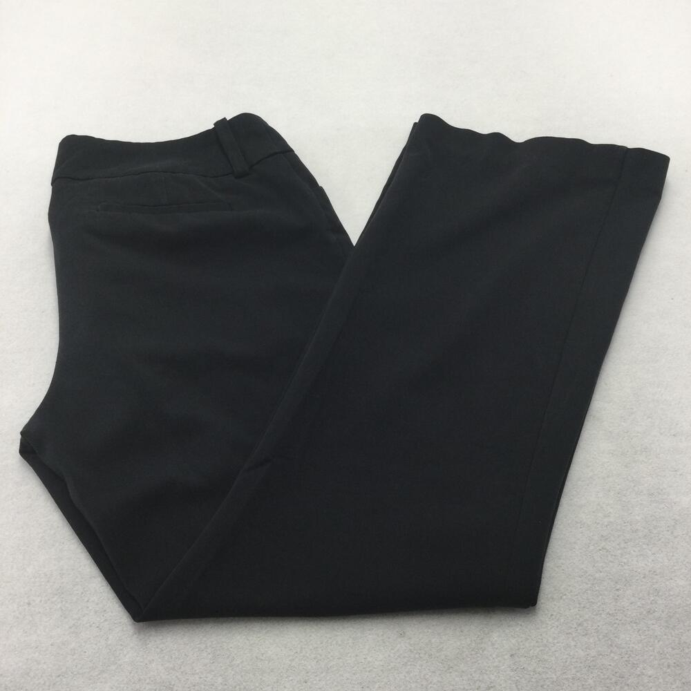Merona Dress Pants Womens 10 Black Modern Stretch Twill Wide Leg Workwear